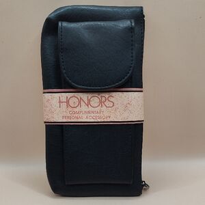 Honors Black Faux Leather Perrsonal Accessory Pouch With Coin Purse